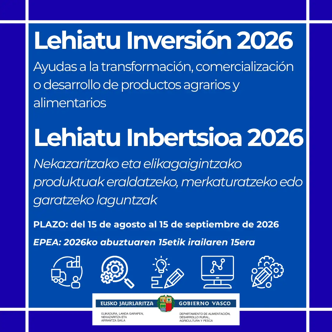 AYUDAS LEHIATU INVERSIÓN 2026. SE ABRE EL PLAZO DE PRESENTACIÓN DE SOLICITUDES